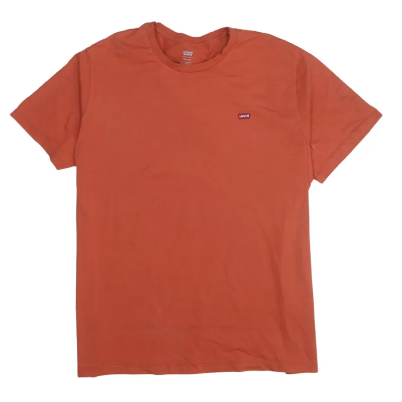 Levi's Burnt Orange T-Shirt Women's XLarge Small Chest Logo Short Sleeve Tee Top made by Levi's