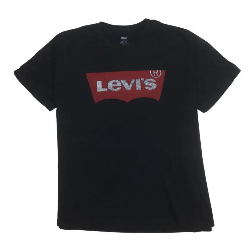 Levi's Black T-Shirt Men's XLarge Printed Red Batwing Logo Short Sleeve Tee Top sold by Vintage Club