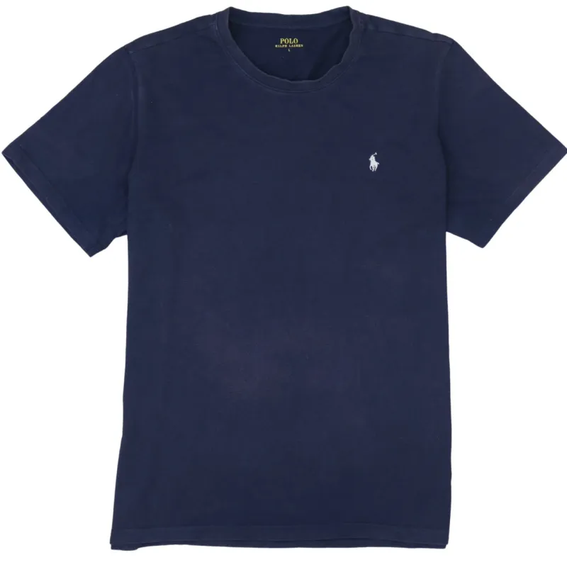 Polo Ralph Lauren Navy Blue T Shirt Women’s Large Embroidered Pony Logo Cotton Tee sold by Vintage Club