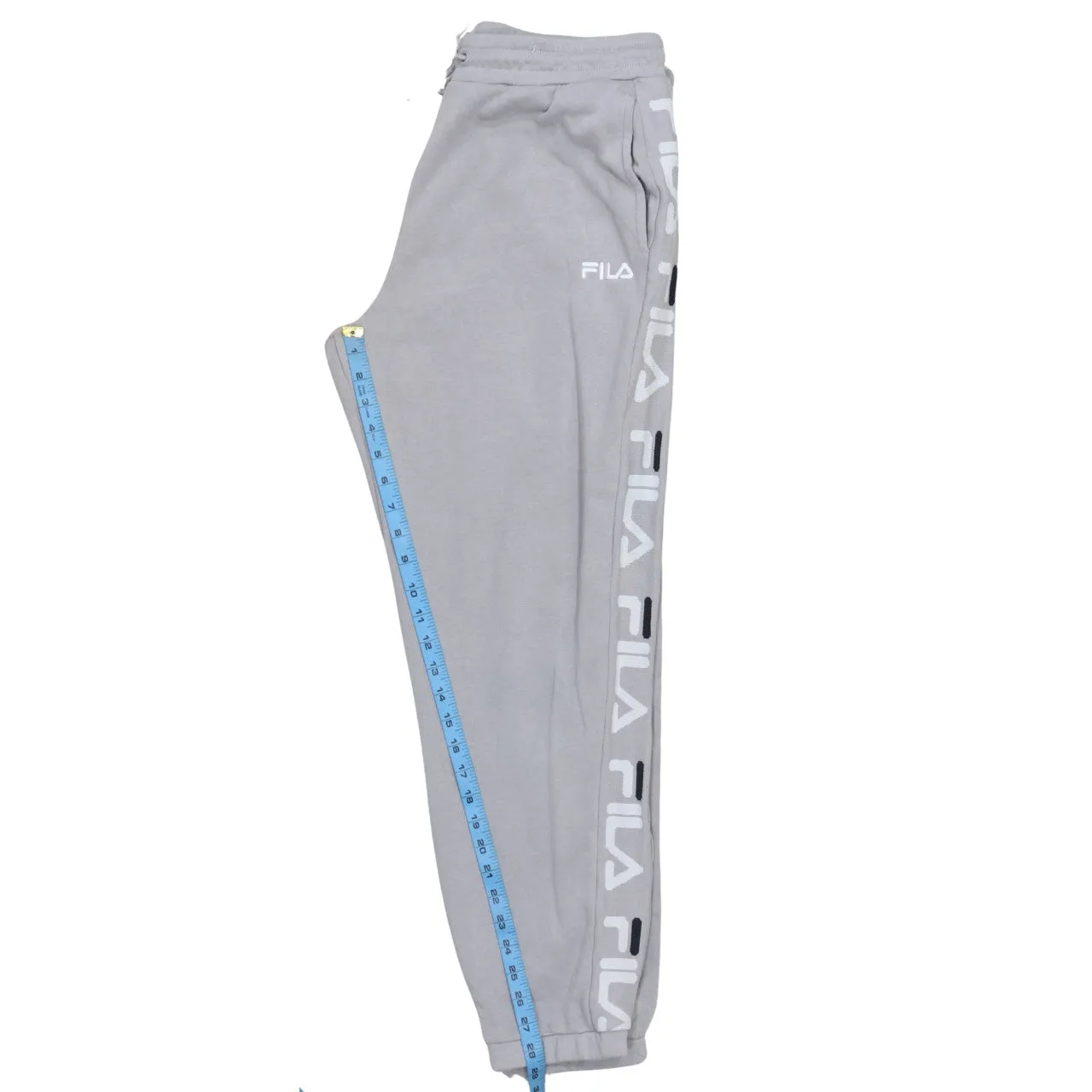 Fila Light Grey Joggers Men’s 32 Logo Side Tape Drawstring Waist Cuffed Sweatpants sold by Vintage Club product image thumbnail 5