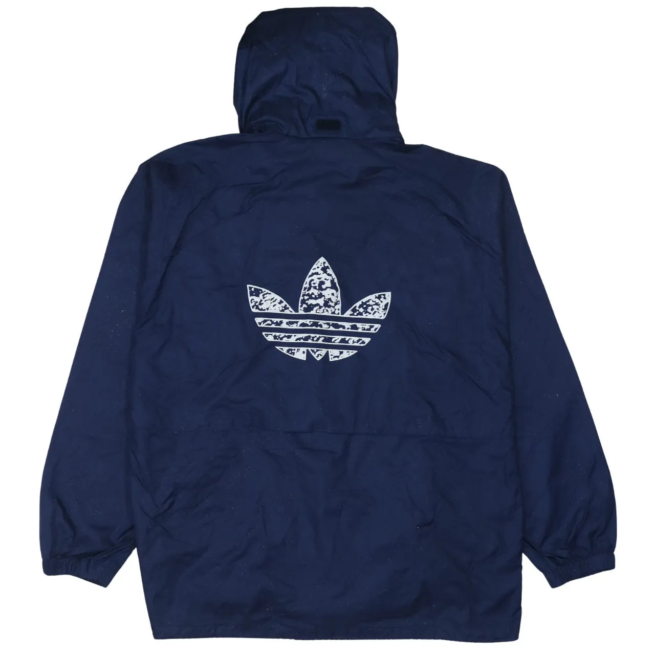 Adidas Navy Blue Hooded Windbreaker Men's Medium Printed Logo Zip Jacket Coat sold by Vintage Club product image thumbnail 2