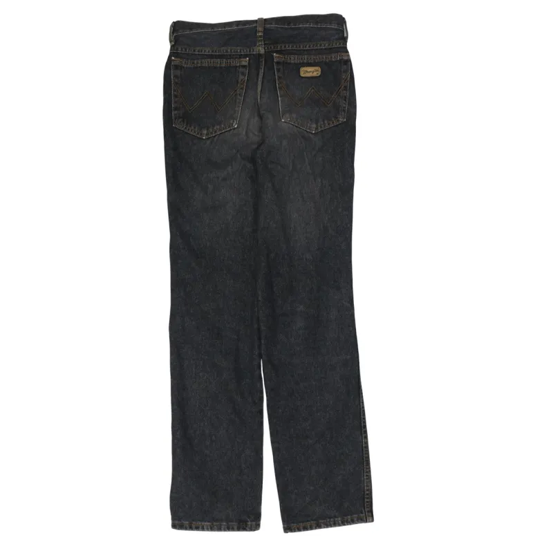 Wrangler Black Denim Jeans Men's 30 Straight Leg Five Pocket Classic Logo made by Wrangler