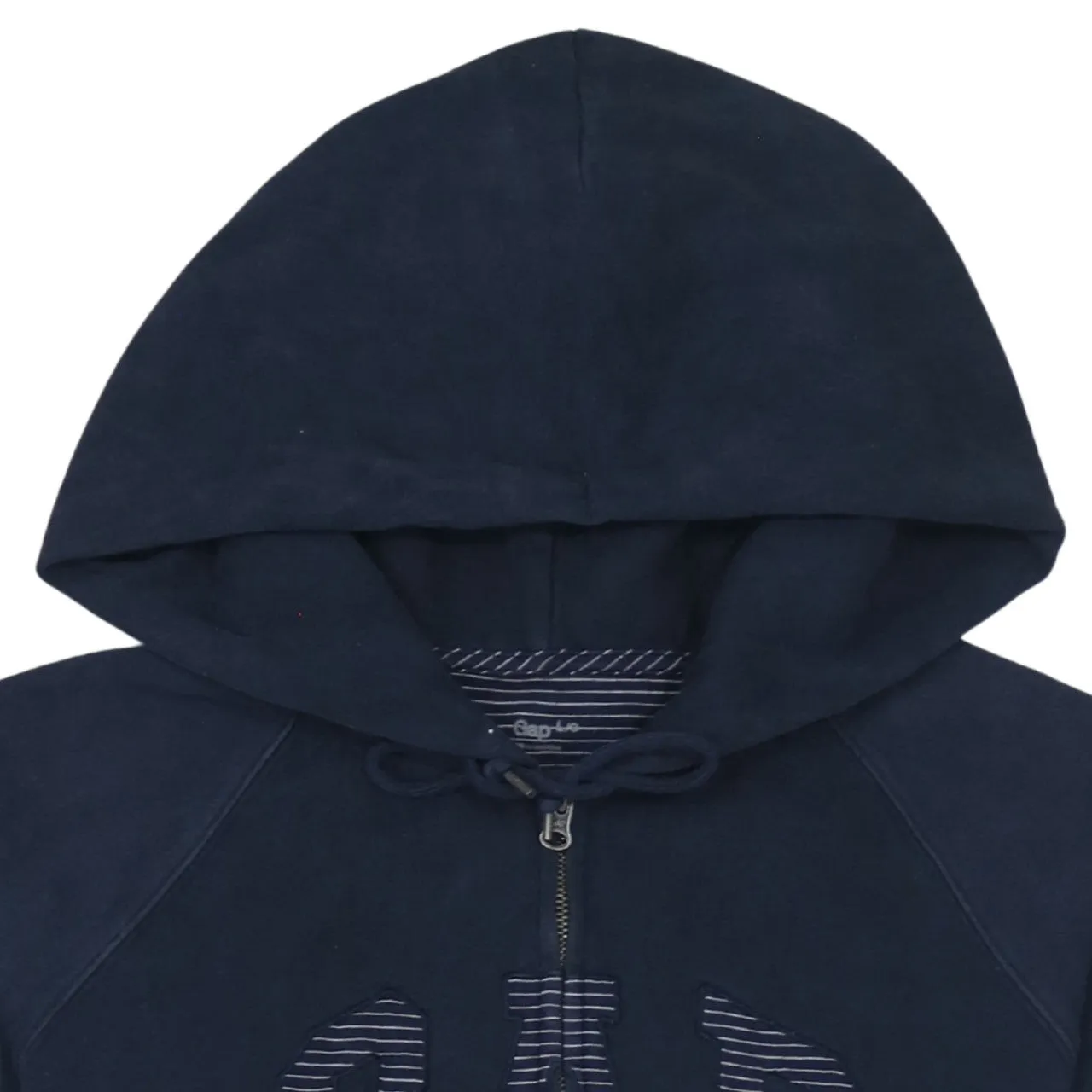 Gap Navy Blue Hoodie Women’s Large Embroidered Logo Zip Front Pockets Fleece Sweatshirt sold by Vintage Club product image thumbnail 3