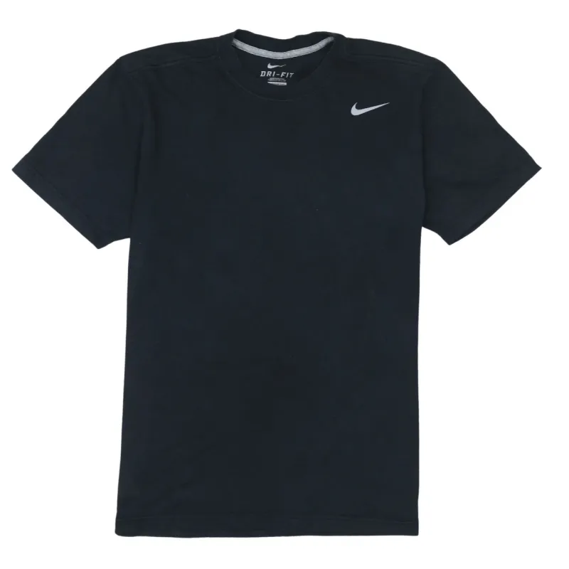 Nike Black Dri-FIT T Shirt Women’s Medium Printed Swoosh Logo Short Sleeve Top Tee sold by Vintage Club