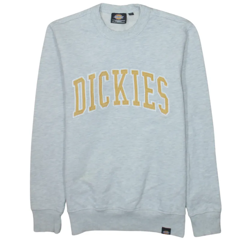 Dickies Light Grey Sweatshirt Men's XSmall Embroidered Logo Crewneck Ribbed Cuffs Pullover sold by Vintage Club