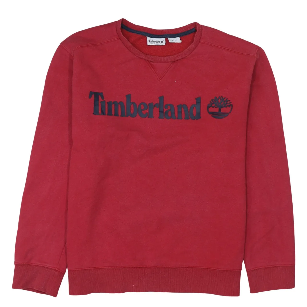 Timberland Burgundy Red Sweatshirt Women's XLarge Embroidered Logo Crewneck Pullover Fleece Top sold by Vintage Club