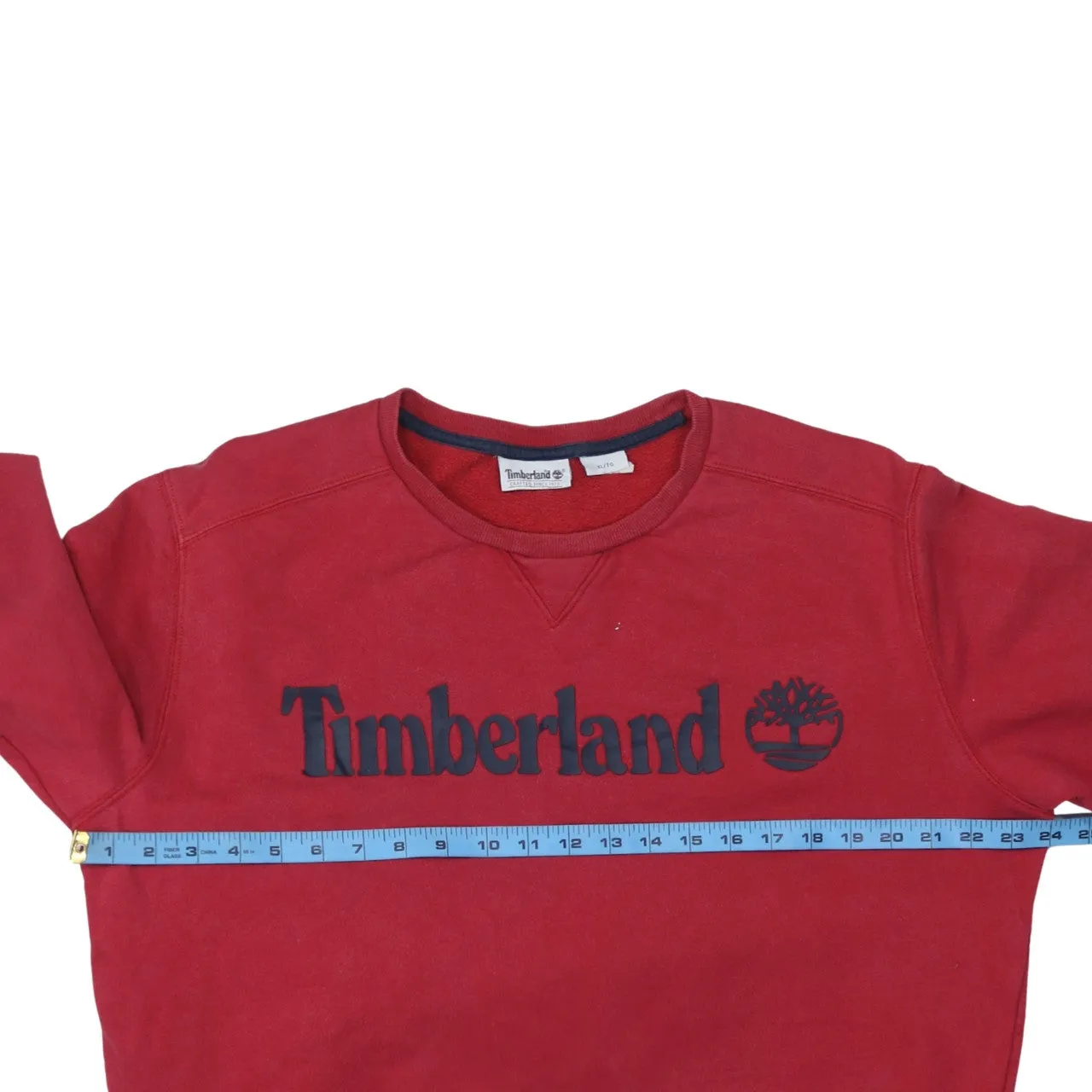 Timberland Burgundy Red Sweatshirt Women's XLarge Embroidered Logo Crewneck Pullover Fleece Top sold by Vintage Club product image thumbnail 5