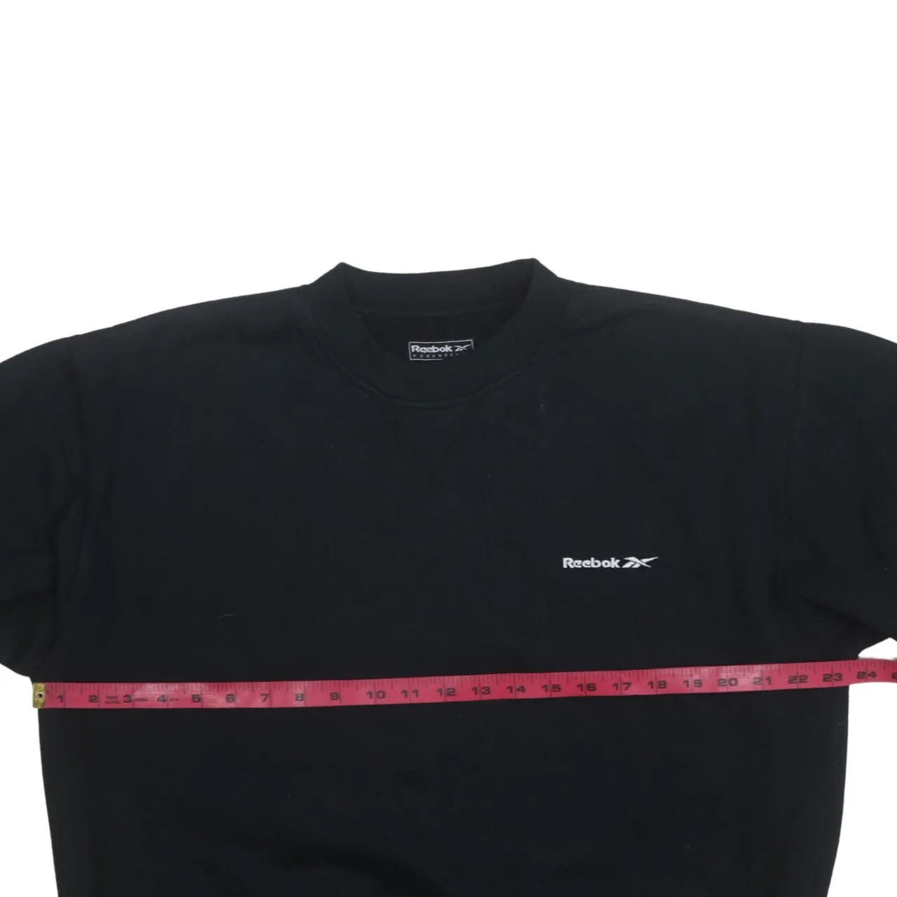 Reebok Black Sweatshirt Men’s Medium Embroidered Chest Logo Ribbed Cuffs Crewneck Pullover sold by Vintage Club product image thumbnail 5