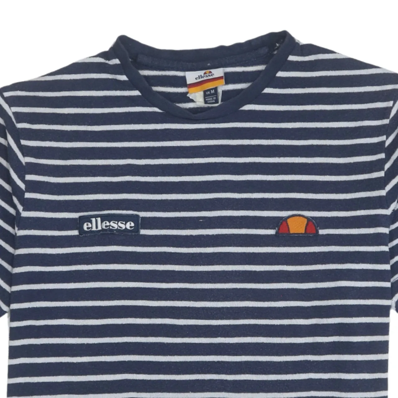 Ellesse Navy Stripe T Shirt Women’s Medium Embroidered Chest Logo Short Sleeve Tee Top sold by Vintage Club product image thumbnail 3