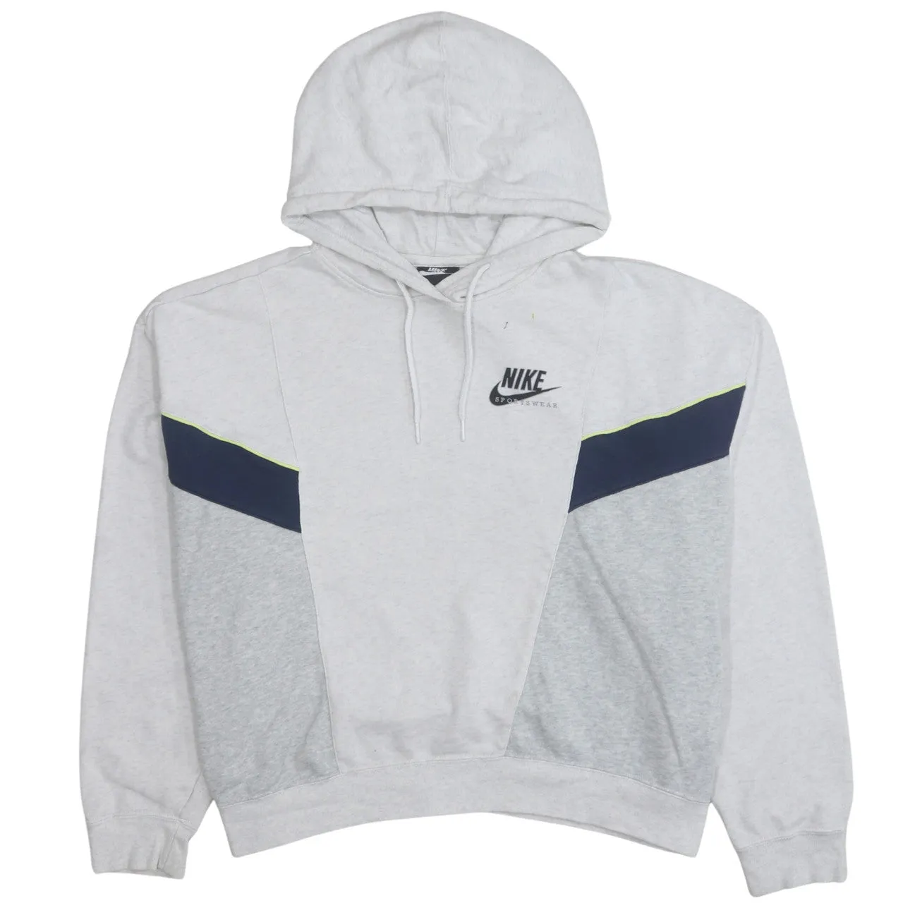 Nike Light Grey Hoodie Women’s XLarge Colour Block Embroidered Logo Pullover Sweatshirt sold by Vintage Club