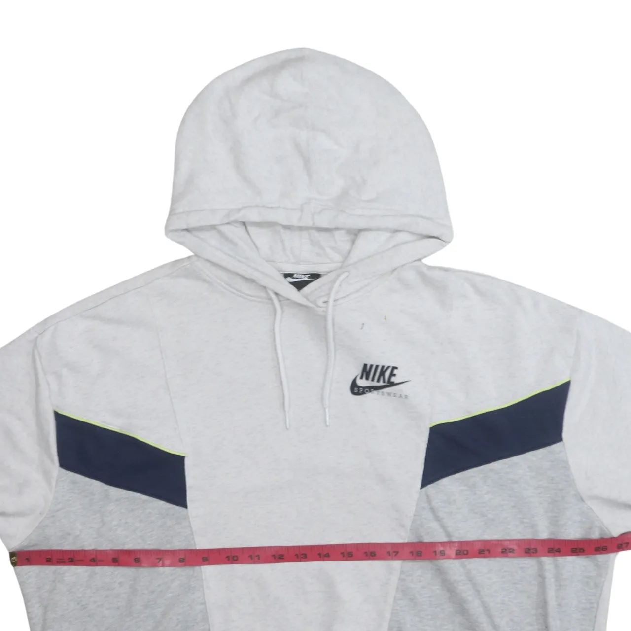 Nike Light Grey Hoodie Women’s XLarge Colour Block Embroidered Logo Pullover Sweatshirt sold by Vintage Club product image thumbnail 5