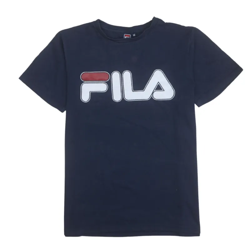 Fila Navy Blue T Shirt Men's Medium Large Printed Logo Short Sleeve Casual Top made by Fila