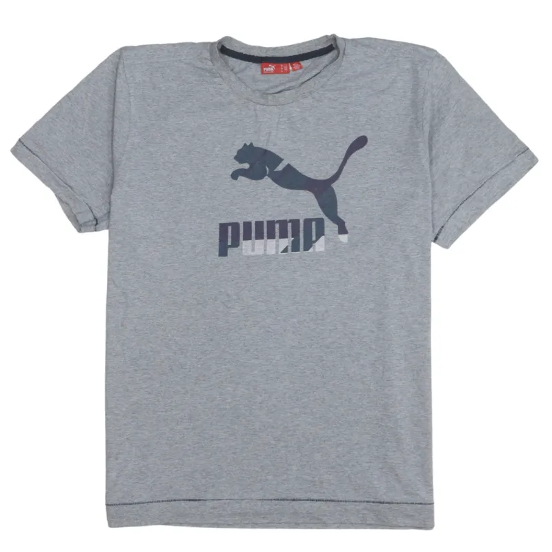 Puma Grey T Shirt Men’s Large Printed Big Logo Short Sleeve Casual Tee Top sold by Vintage Club
