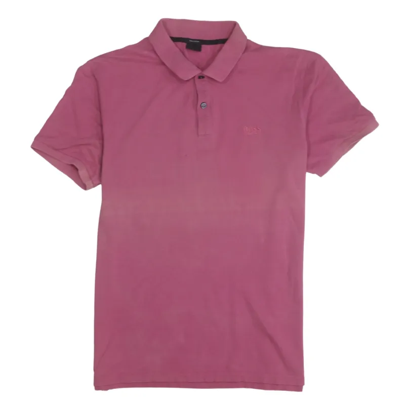 HUGO BOSS Pink Polo Shirt Women’s Large Embroidered Chest Logo Short Sleeve Casual Top made by Hugo Boss