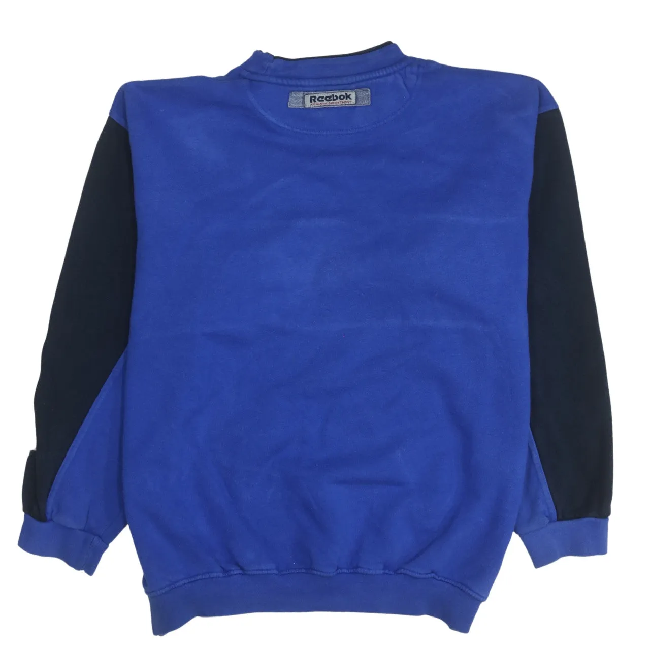Reebok Blue Crewneck Sweatshirt Men's Large Embroidered Freestyle Logo Colour Block Pullover sold by Vintage Club product image thumbnail 2