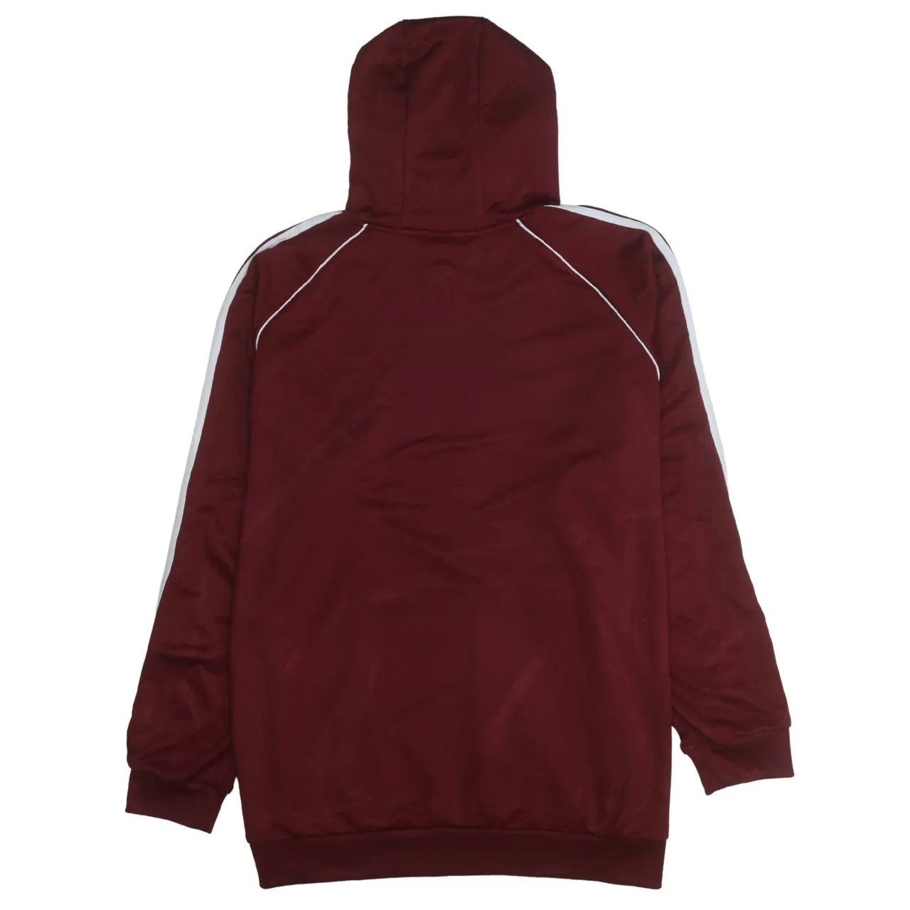 Adidas Burgundy Red Hoodie Men's XXLarge Trefoil Logo Three Stripe Sleeves Pullover Sweatshirt sold by Vintage Club product image thumbnail 2