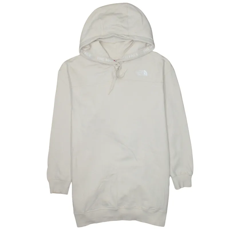 The North Face Beige Cream Hoodie Women’s XLarge Embroidered Logos Longline Pullover Sweatshirt made by The North Face