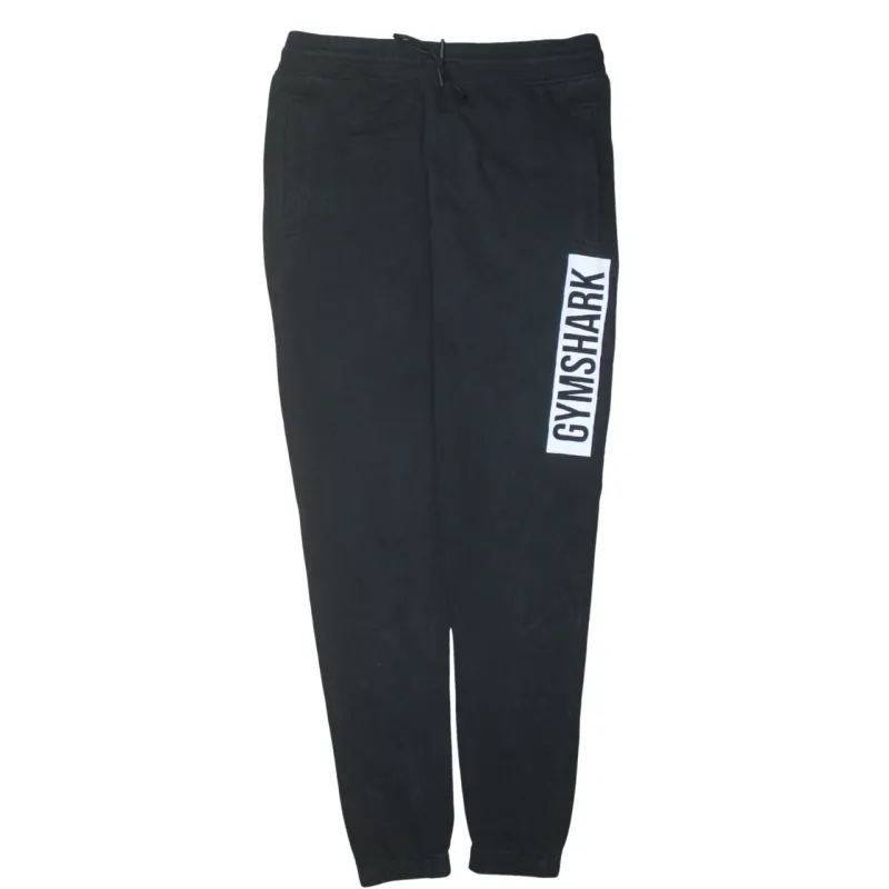 Gymshark Black Joggers Men’s Medium Printed Logo Elasticated Cuffs Drawstring Sweatpants sold by Vintage Club