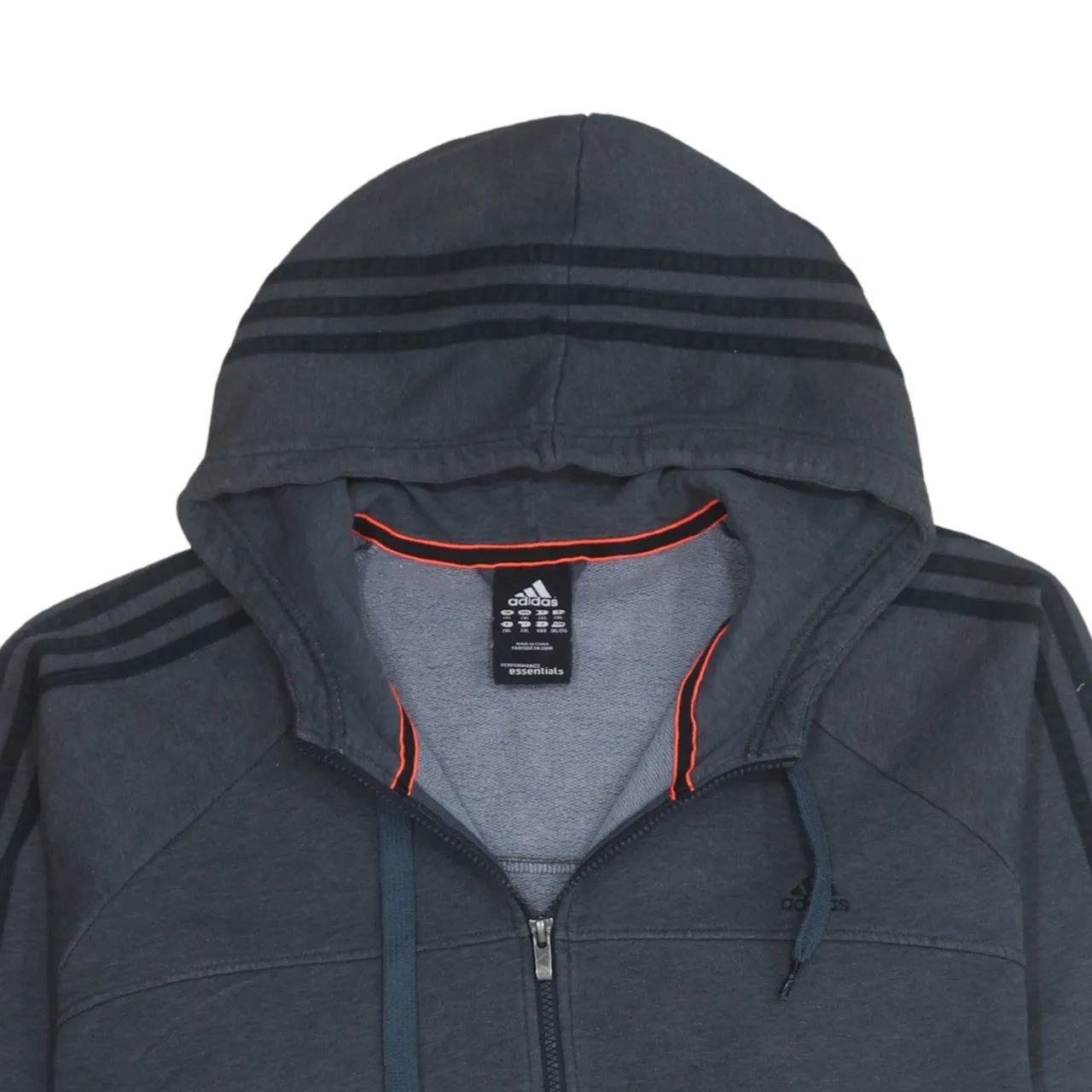 Adidas Dark Grey Hoodie Women’s XXLarge Full Zip Three Stripe Sleeves Fleece Top sold by Vintage Club product image thumbnail 3