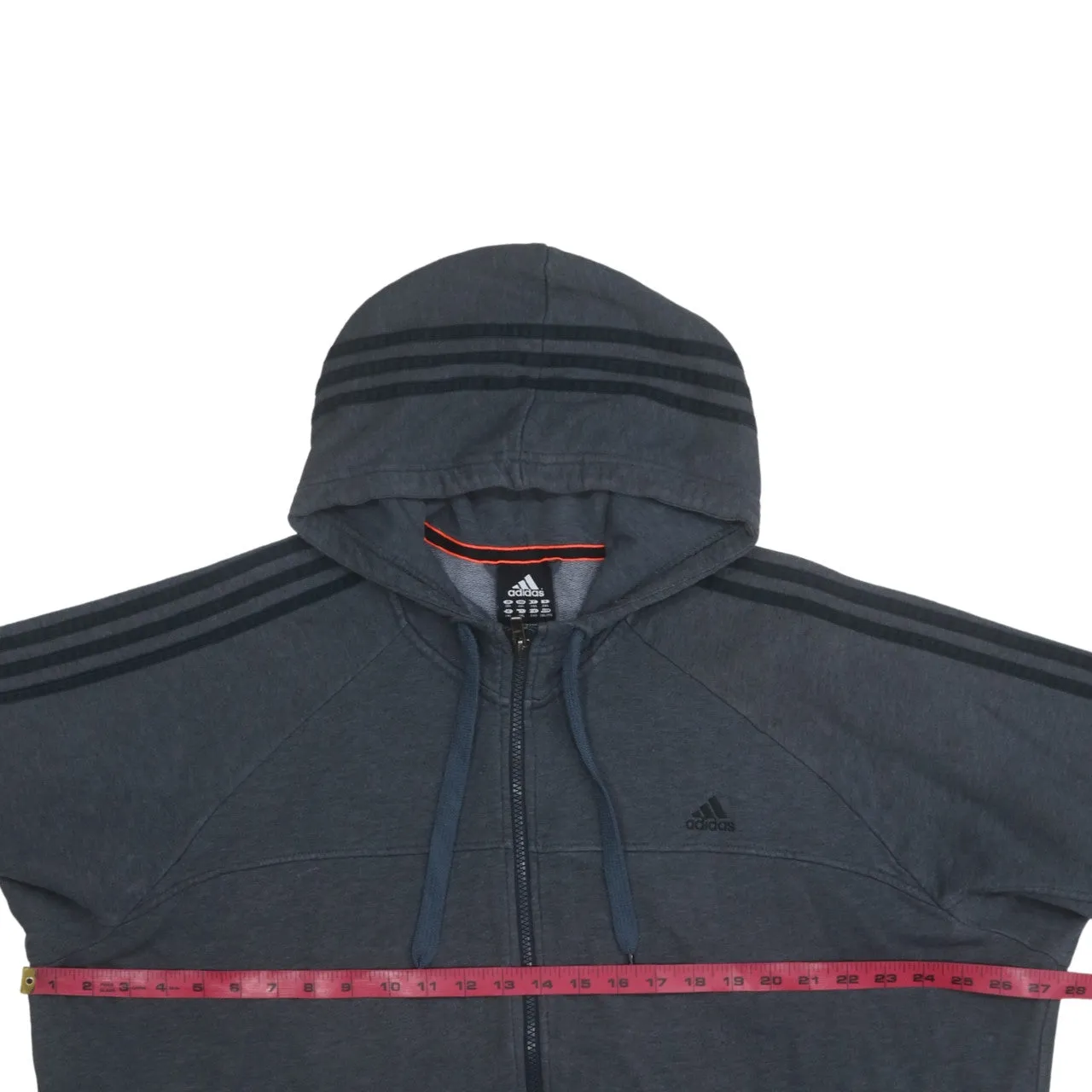 Adidas Dark Grey Hoodie Women’s XXLarge Full Zip Three Stripe Sleeves Fleece Top sold by Vintage Club product image thumbnail 5