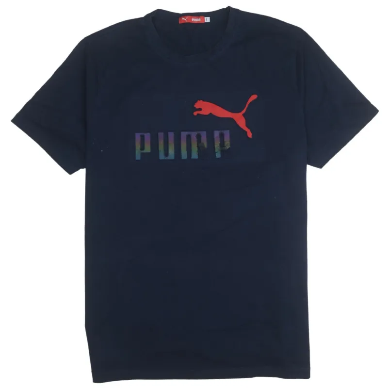 Puma Navy Blue T Shirt Women’s XXLarge Printed Big Logo Short Sleeve Casual Top Tee sold by Vintage Club