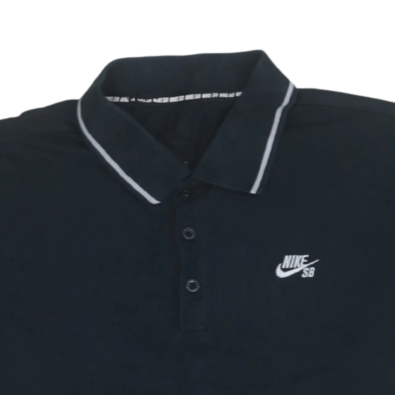 Nike Black Polo Shirt Men's Small Nike SB Embroidered Chest Logo Contrast Collar Casual Top sold by Vintage Club product image thumbnail 3