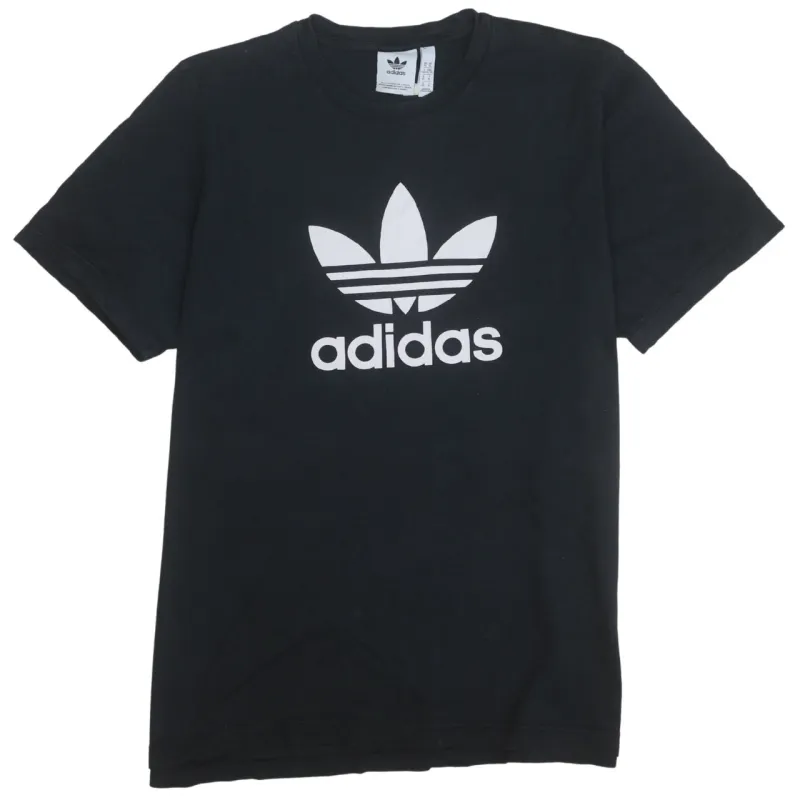 Adidas Black T Shirt Men’s XLarge Big Trefoil Printed Logo Short Sleeve Tee Top sold by Vintage Club