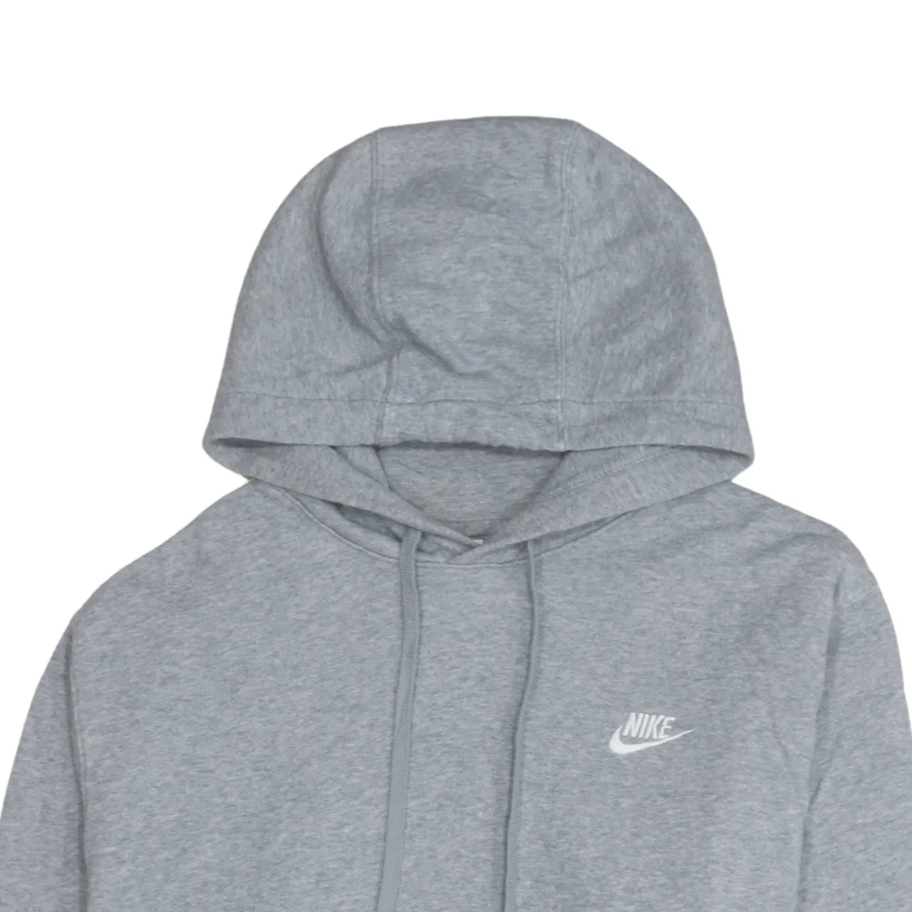 Nike Grey Hoodie Women’s Large Embroidered Swoosh Logo Tape Sleeve Pullover Sweatshirt sold by Vintage Club product image thumbnail 3