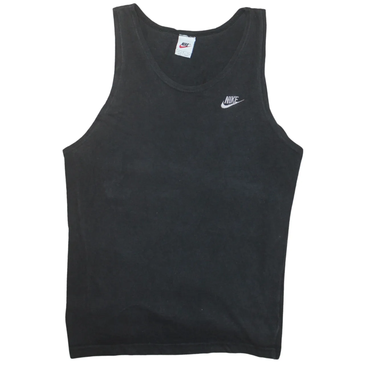 Nike Black Vest Men’s Small Embroidered Swoosh Logo Sleeveless Tank Top sold by Vintage Club