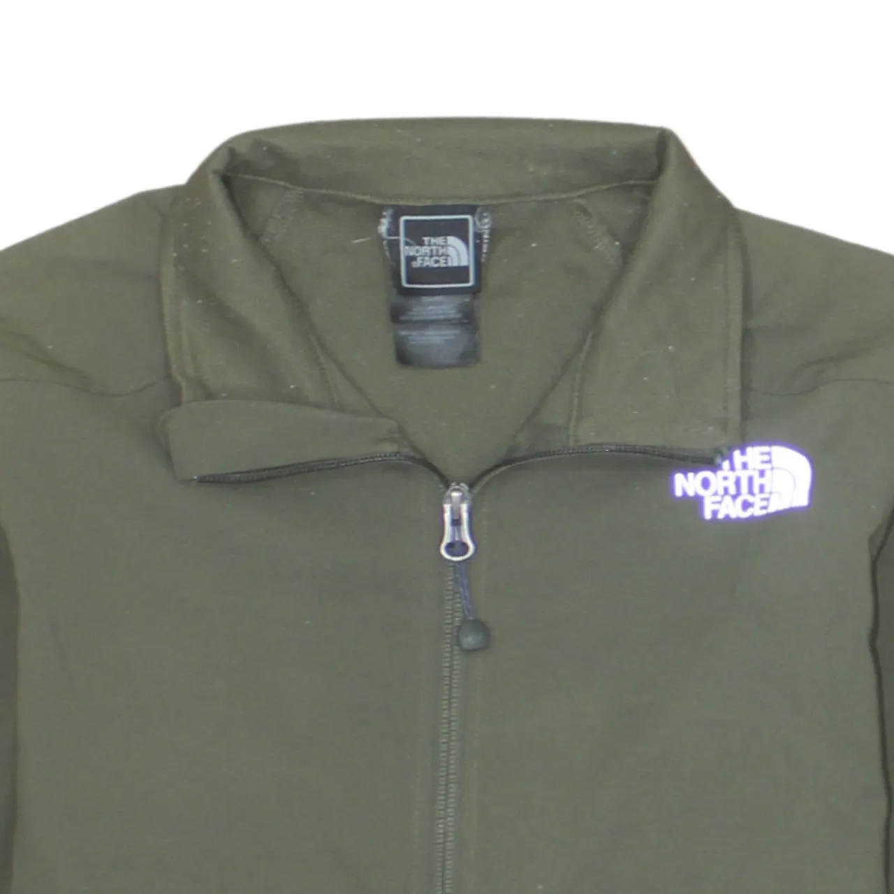 The North Face Olive Green Jacket Women’s Medium Embroidered Logos Full Zip Apex Softshell Outerwear sold by Vintage Club product image thumbnail 3