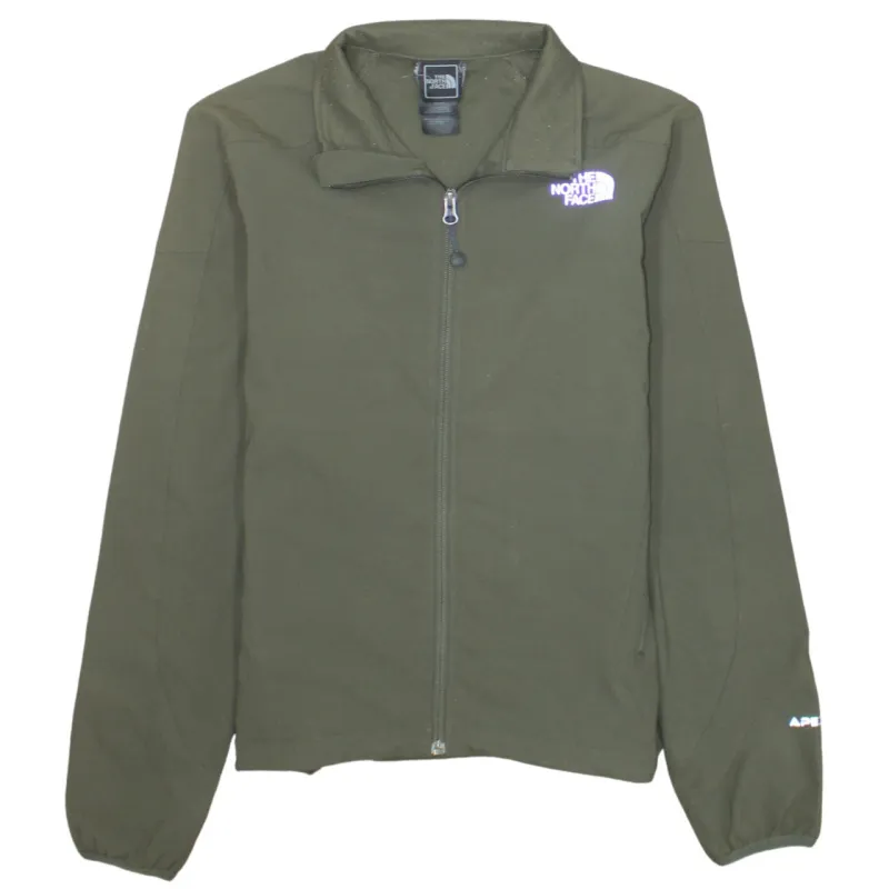 The North Face Olive Green Jacket Women’s Medium Embroidered Logos Full Zip Apex Softshell Outerwear made by The North Face