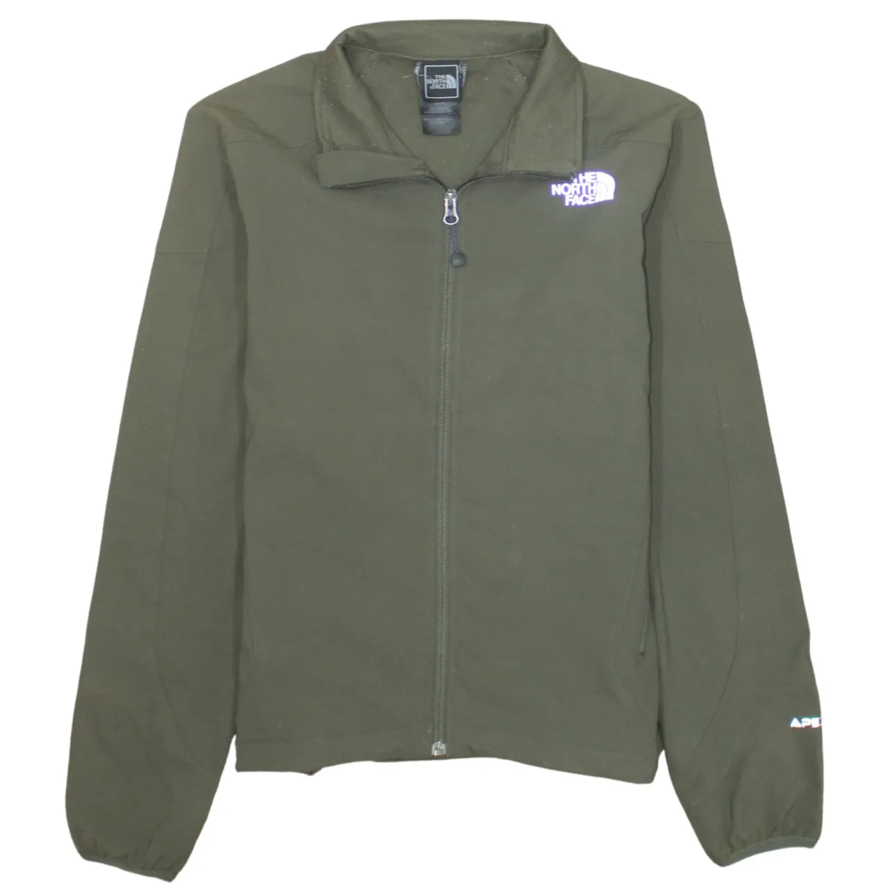 The North Face Olive Green Jacket Women’s Medium Embroidered Logos Full Zip Apex Softshell Outerwear sold by Vintage Club