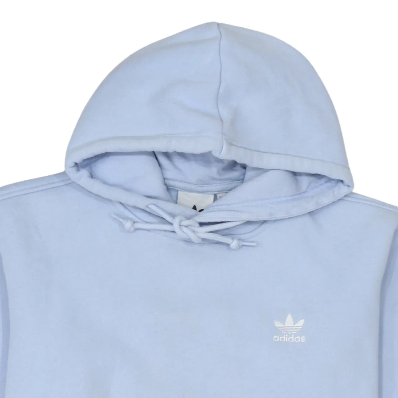 Adidas Light Blue Hoodie Men's XSmall Embroidered Trefoil Logo Front Pocket Pullover Sweatshirt sold by Vintage Club product image thumbnail 3
