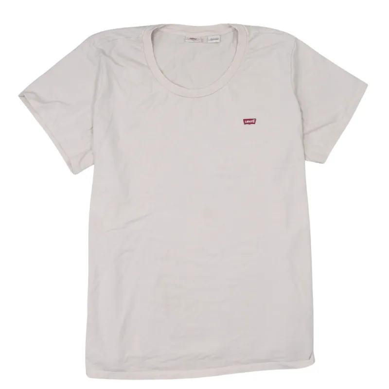 Levi's Beige Cream T Shirt Women's XXLarge Small Red Tab Logo Casual Tee Top sold by Vintage Club