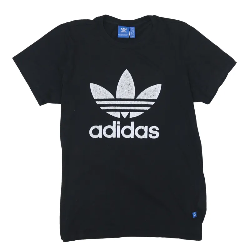 Adidas Black T Shirt Women’s Medium Trefoil Printed Logo Short Sleeve Casual Top Tee sold by Vintage Club