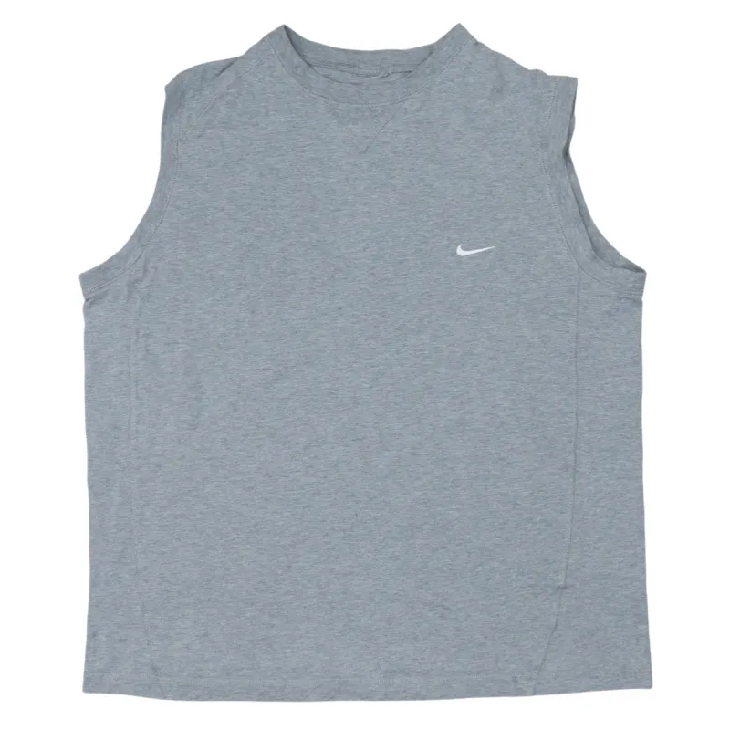 Nike Grey Sleeveless Vest Men’s Small Embroidered Swoosh Logo Athletic Tank Top made by Nike