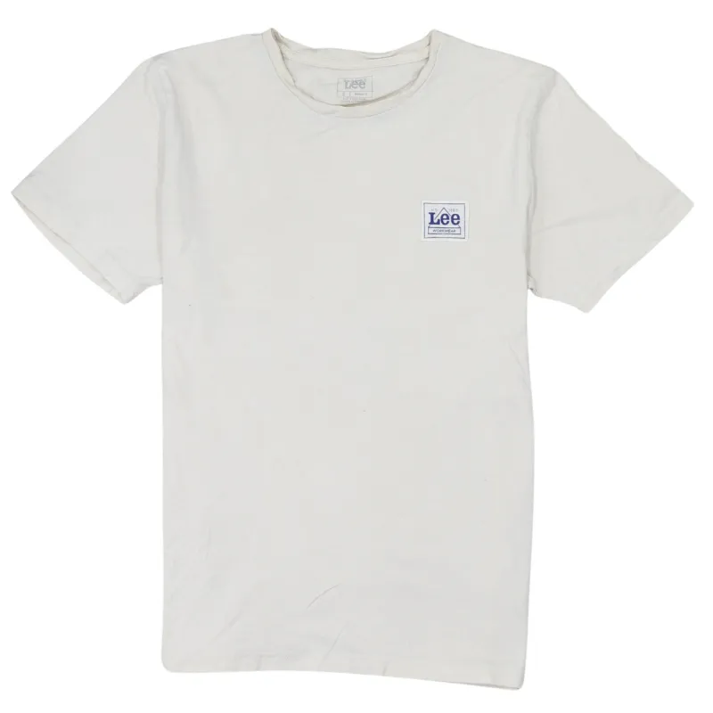 Lee Cream T Shirt Men's Small Chest Patch Logo Short Sleeve Casual Tee Top made by Lee
