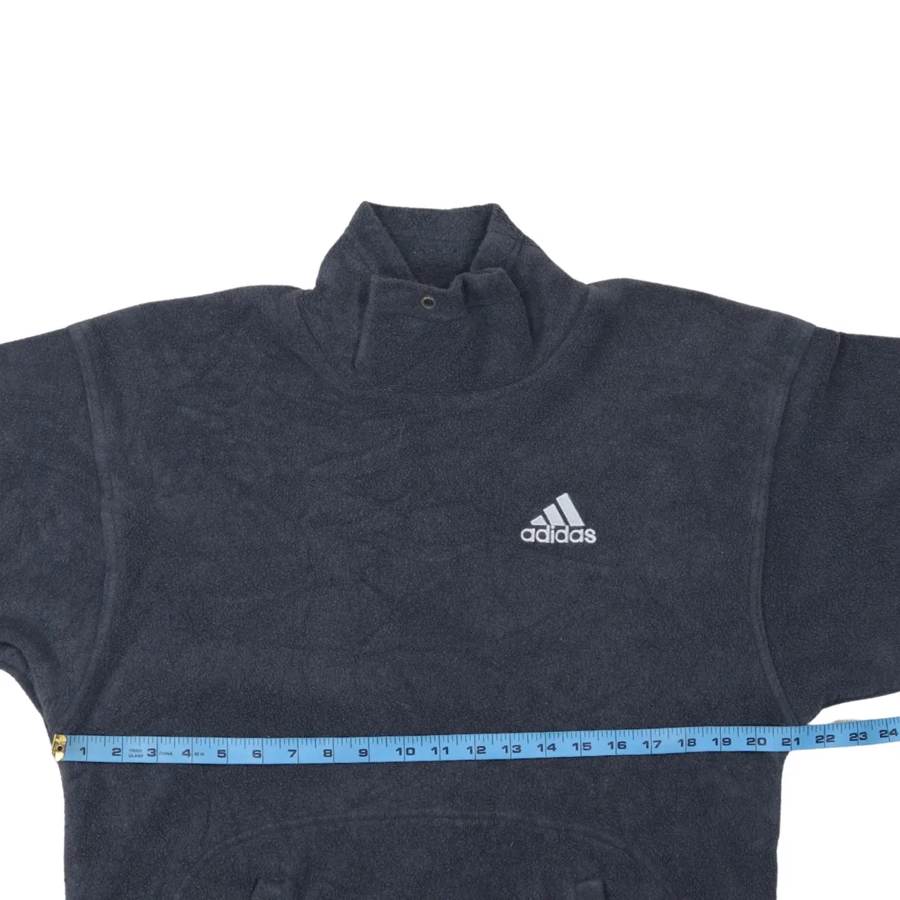 Adidas Dark Grey Fleece Jumper Men’s Small Embroidered Chest Logo Funnel Neck Pullover Sweatshirt sold by Vintage Club product image thumbnail 5