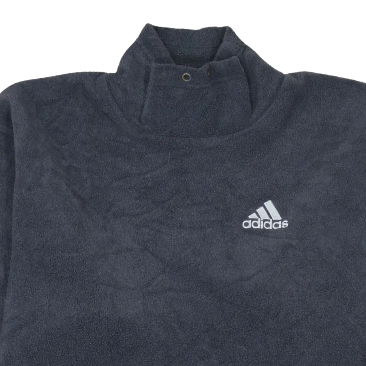 Adidas Dark Grey Fleece Jumper Men’s Small Embroidered Chest Logo Funnel Neck Pullover Sweatshirt sold by Vintage Club product image thumbnail 3