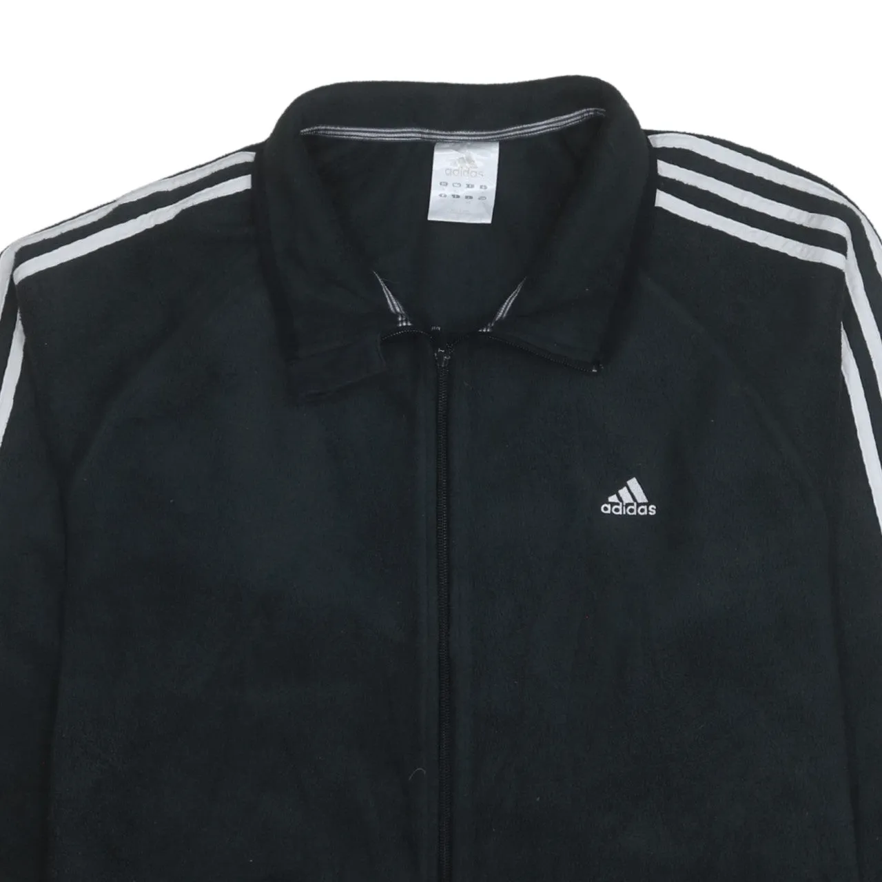 Adidas Black Fleece Jacket Women's XLarge Embroidered Logo Three Stripe Full Zip Top sold by Vintage Club product image thumbnail 3