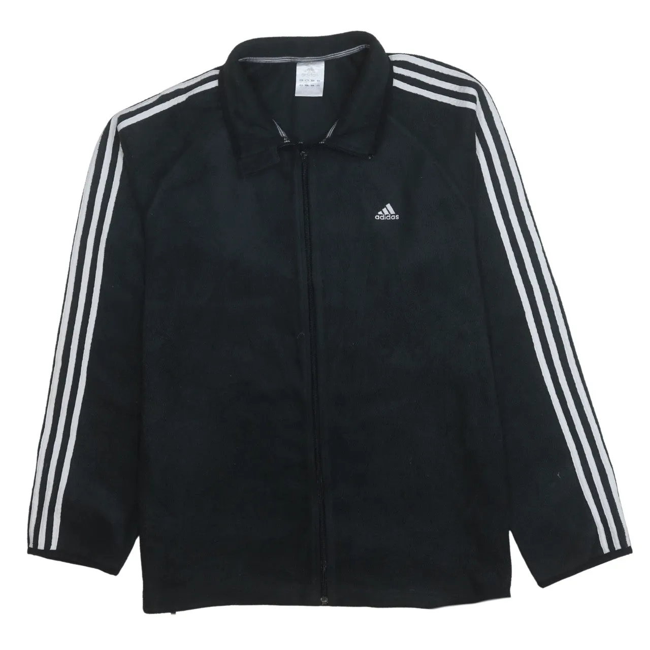 Adidas Black Fleece Jacket Women's XLarge Embroidered Logo Three Stripe Full Zip Top sold by Vintage Club