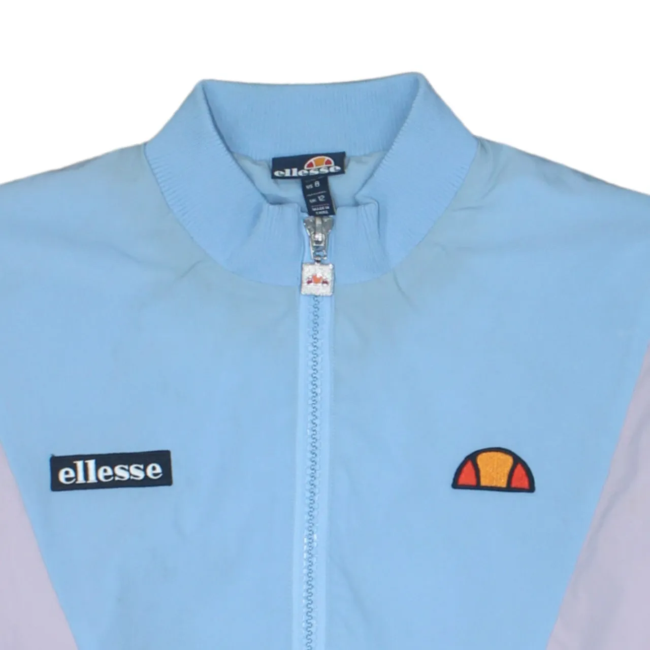 Ellesse Light Blue Colour Block Windbreaker Jacket Women’s Large Embroidered Logos Drawcord Hem Track Top sold by Vintage Club product image thumbnail 3