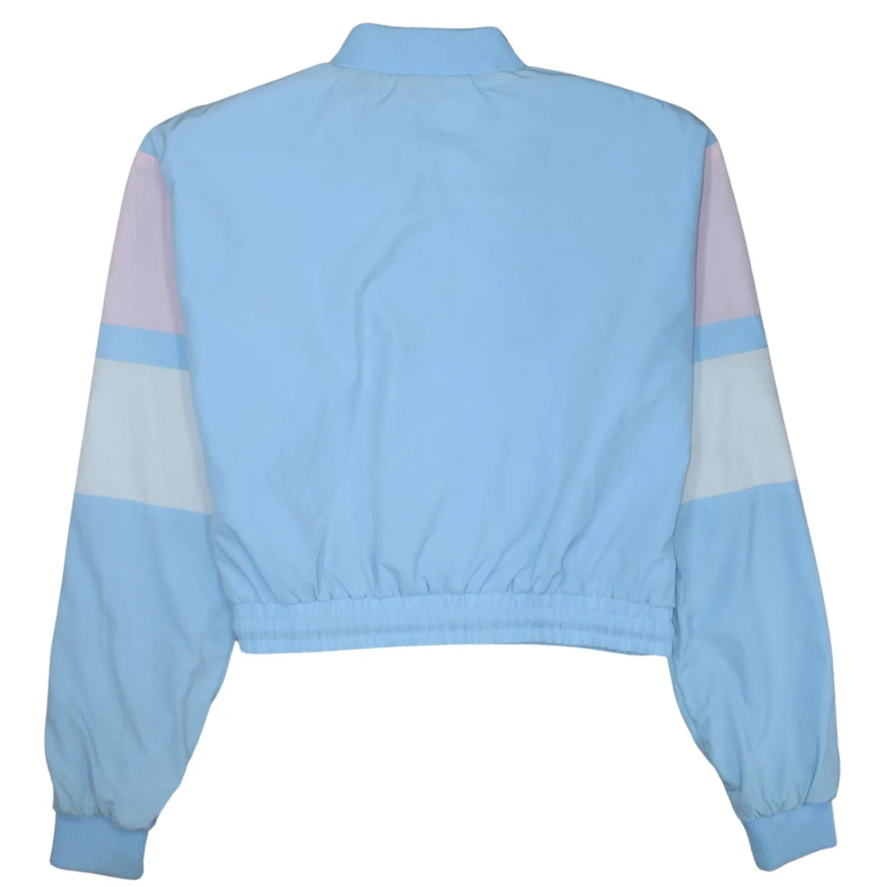Ellesse Light Blue Colour Block Windbreaker Jacket Women’s Large Embroidered Logos Drawcord Hem Track Top sold by Vintage Club product image thumbnail 2