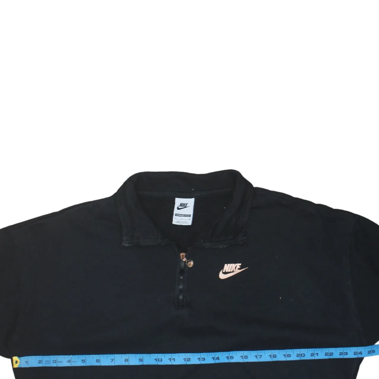 Nike Black Quarter Zip Sweatshirt Men's Small Embroidered Chest Logo Printed Back Swoosh Pullover sold by Vintage Club product image thumbnail 5