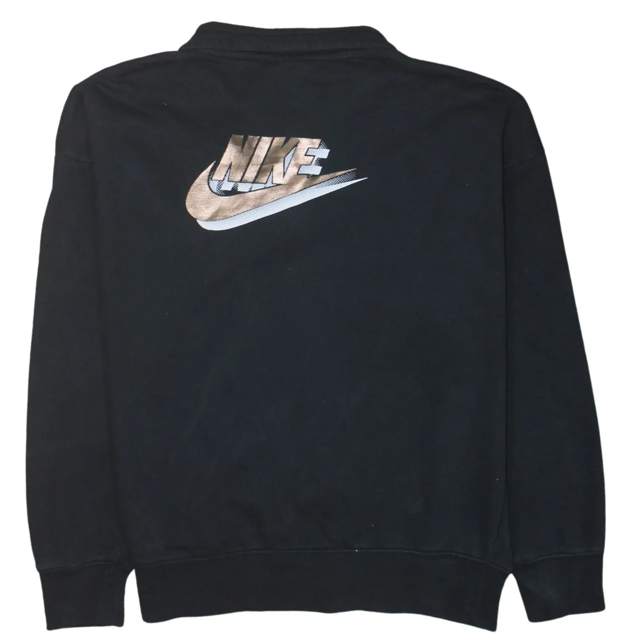 Nike Black Quarter Zip Sweatshirt Men's Small Embroidered Chest Logo Printed Back Swoosh Pullover sold by Vintage Club product image thumbnail 2