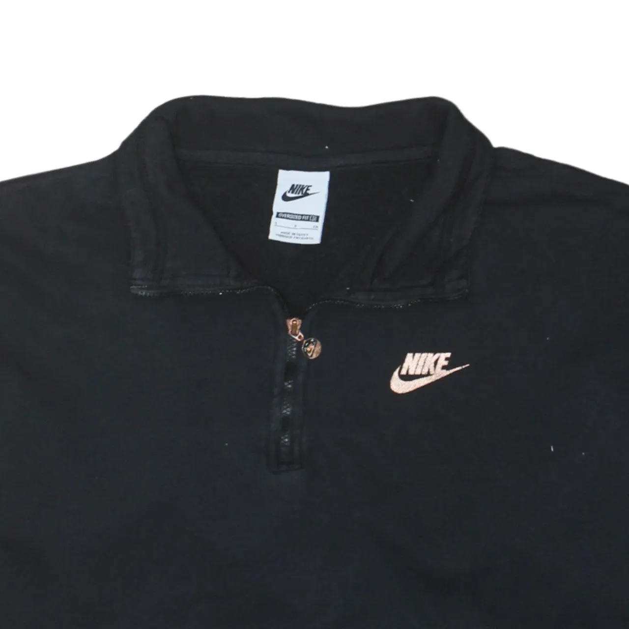 Nike Black Quarter Zip Sweatshirt Men's Small Embroidered Chest Logo Printed Back Swoosh Pullover sold by Vintage Club product image thumbnail 3