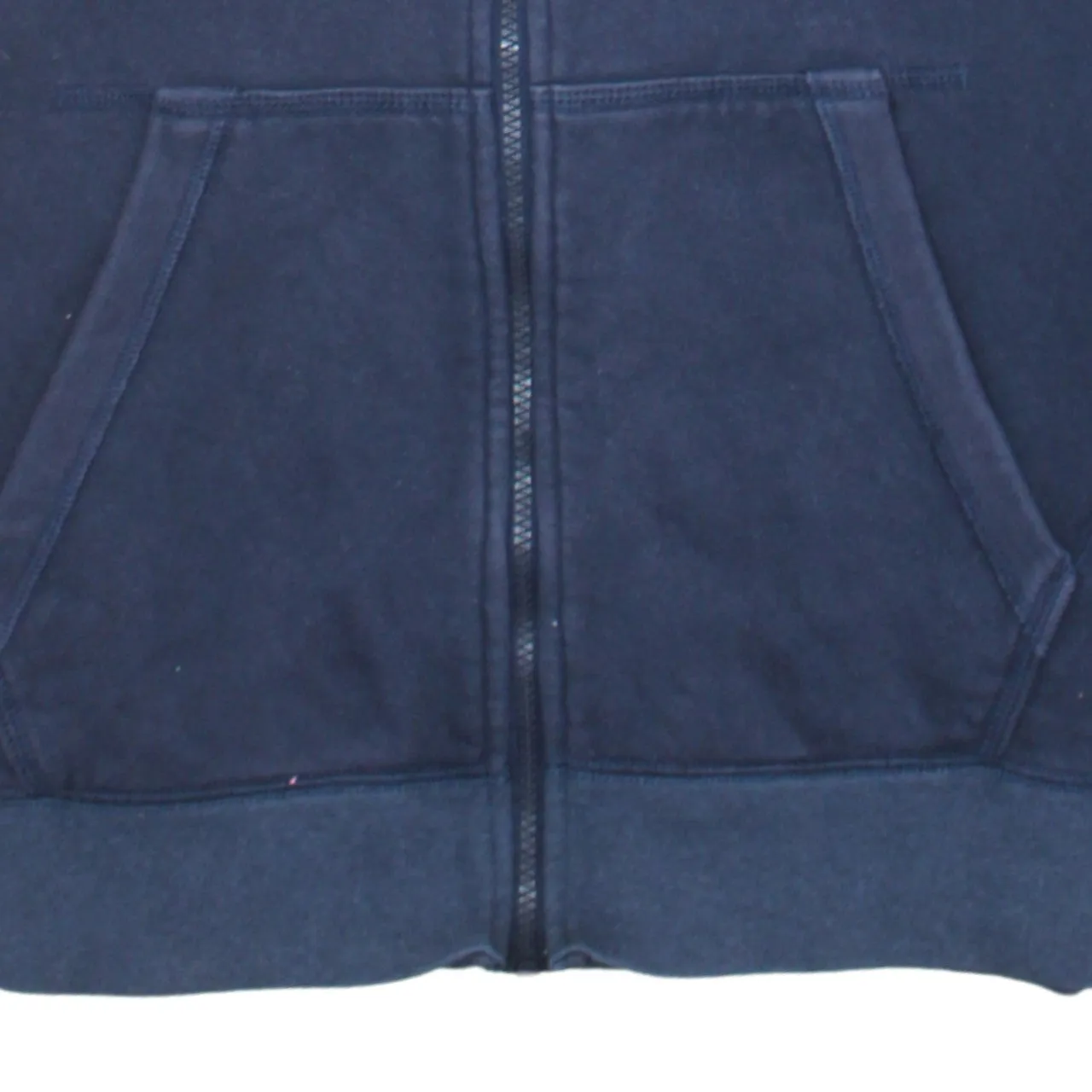 Nike Navy Blue Full Zip Hoodie Women's Large Embroidered Swoosh Split Pocket Fleece Top sold by Vintage Club product image thumbnail 4