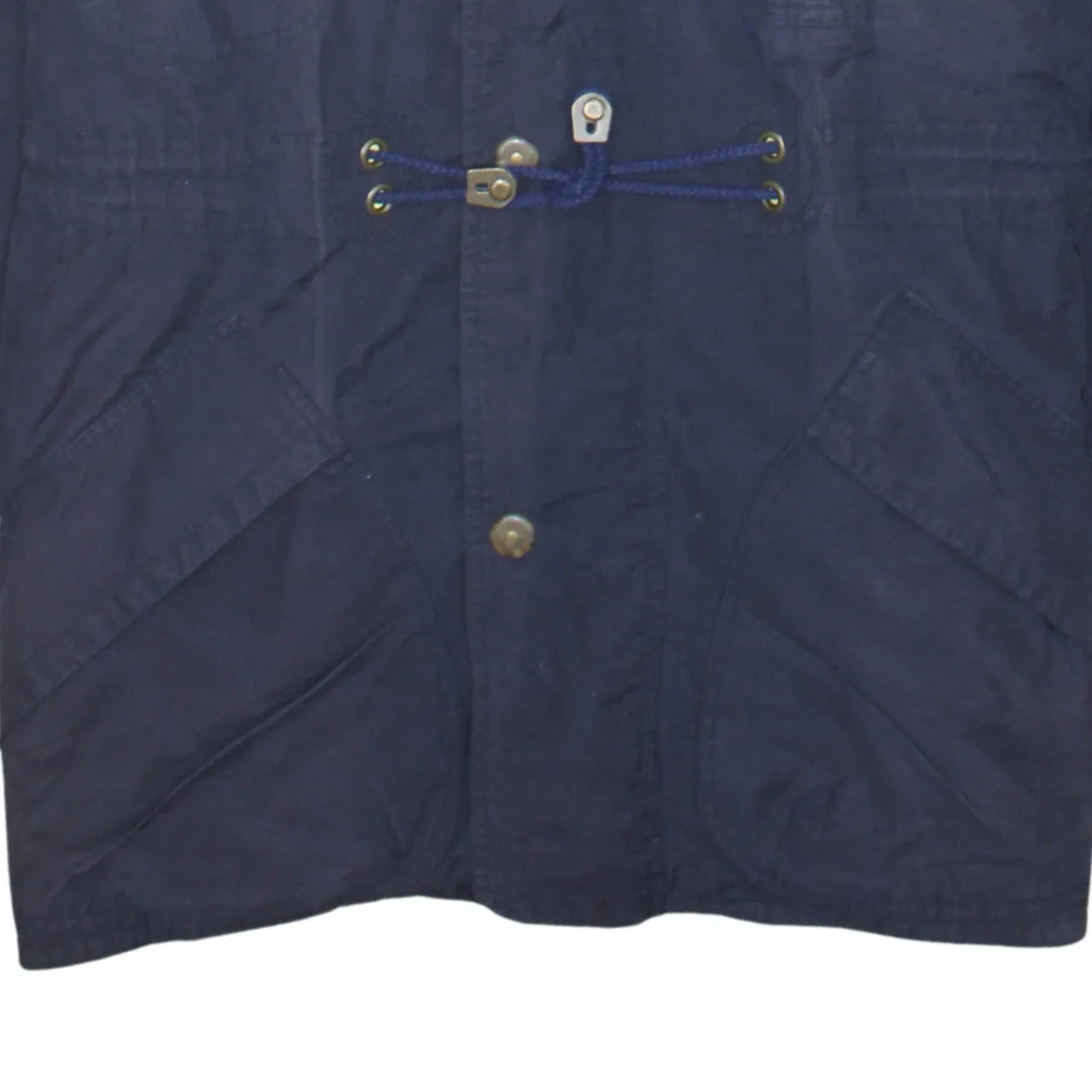 Adidas Navy Blue Hooded Jacket Men's XLarge Drawstring Waist Zip Pocket Parka Coat sold by Vintage Club product image thumbnail 4