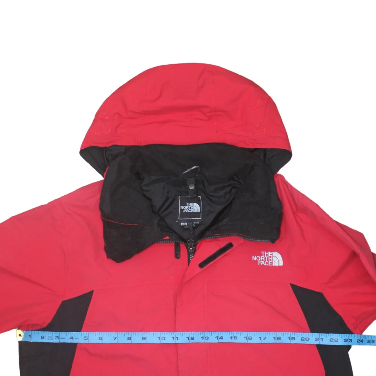 The North Face Red Hooded Jacket Men's Large Embroidered Logo Zip Pockets Windbreaker Outerwear sold by Vintage Club product image thumbnail 5