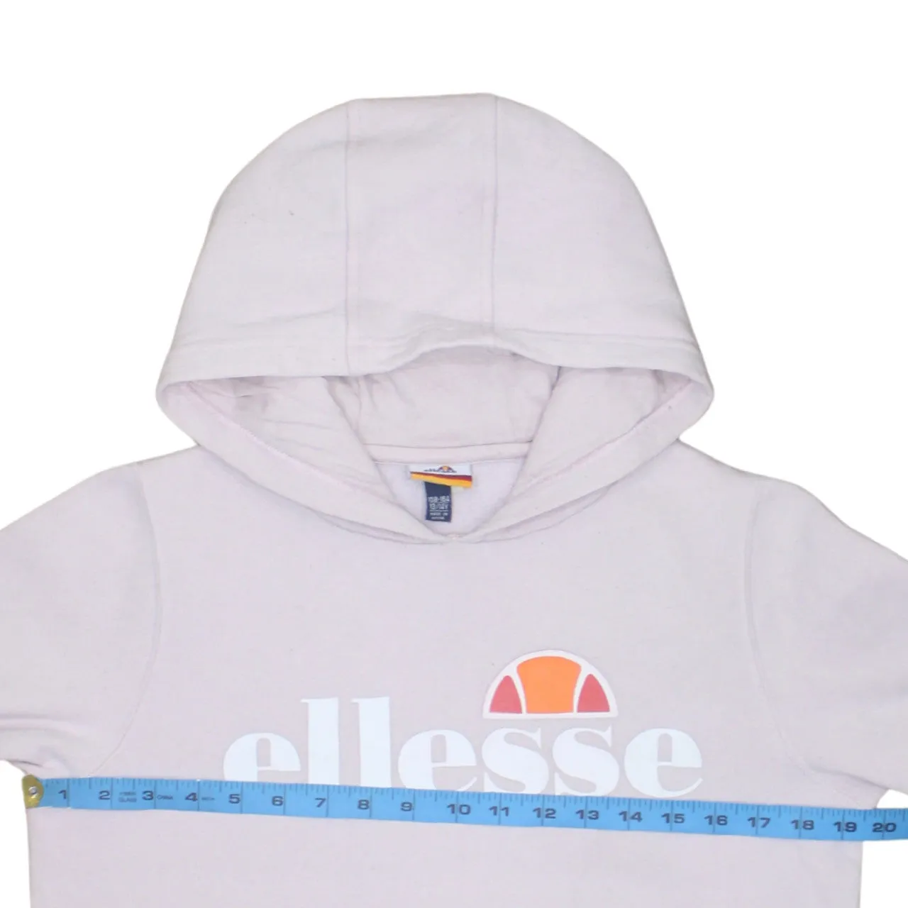 Ellesse Light Pink Hoodie Women’s Medium Printed Front Logo Pouch Pocket Pullover Sweatshirt sold by Vintage Club product image thumbnail 5